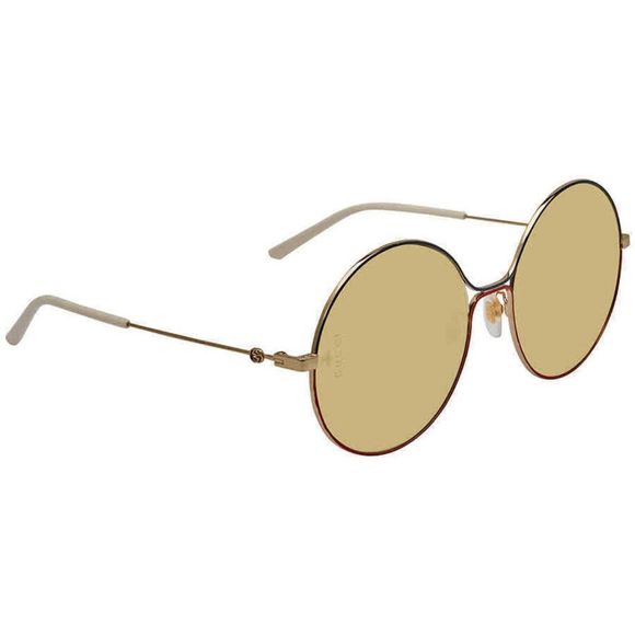 NEW Gucci Yellow and Gold Round Women's Sunglasses - Picture 1 of 4